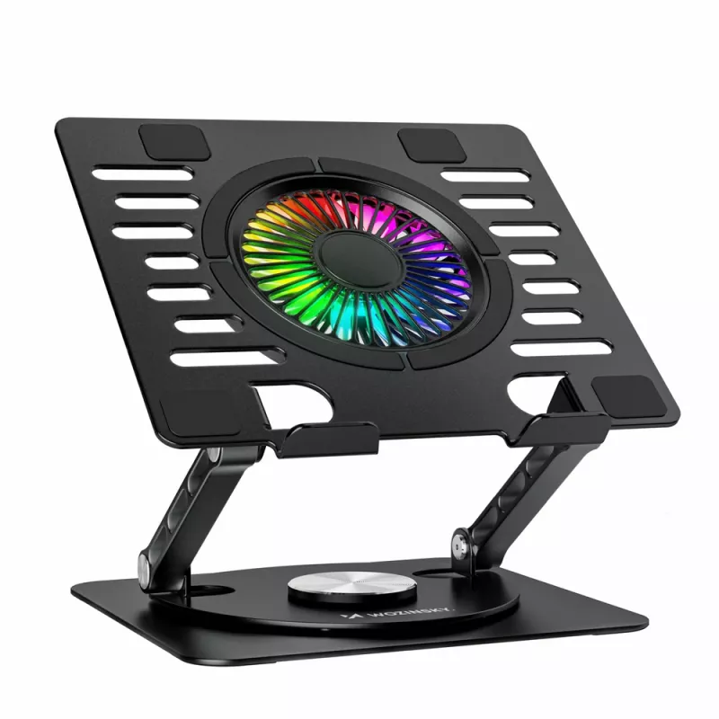 Wozinsky WDCX-X16-AS CoolBase RGB chladiaci stojan na notebook a tablet s 360° otáčaním - čierny