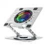 Wozinsky WDCX-X16-AS CoolBase RGB chladiaci stojan na notebook a tablet s 360° otáčaním - strieborný