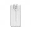 Powerbank Wozinsky WFC-15W 20000mAh 22,5W PD20W s integrovanými Lightning a USB-C káblami - biela