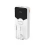 Powerbank Wozinsky WFC-15W 20000mAh 22,5W PD20W s integrovanými Lightning a USB-C káblami - biela