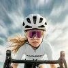 ROCKBROS SP383 Shining Warrior cyklistické okuliare - matne biely rám, polarizované červené šošovky