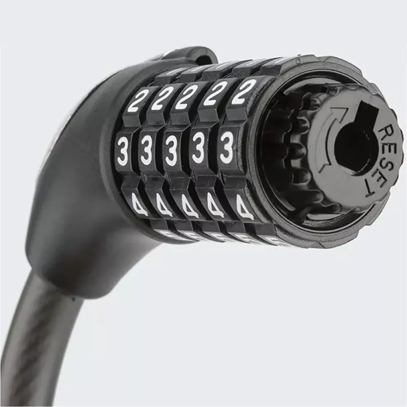 ROCKBROS RKS531 5-miestny číselný káblový zámok s LED, 180 cm, čierny