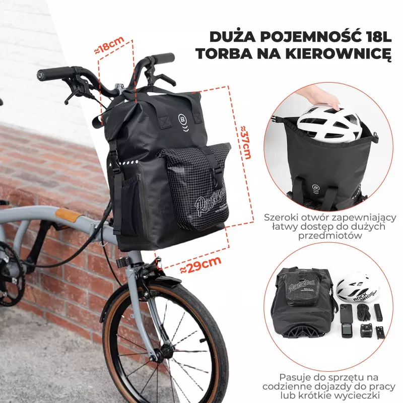 Rockbros AS-158 predná taška na skladací bicykel Brompton - čierna