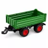 LEAN TOYS Poľnohospodársky traktor s vyklápacím prívesom, gumené kolesá, zelená, 1:24