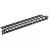 NETRACK 104-20 24-portový Keystone patch panel 1U 19 palcový čierny