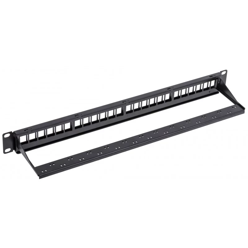 NETRACK 104-20 24-portový Keystone patch panel 1U 19 palcový čierny