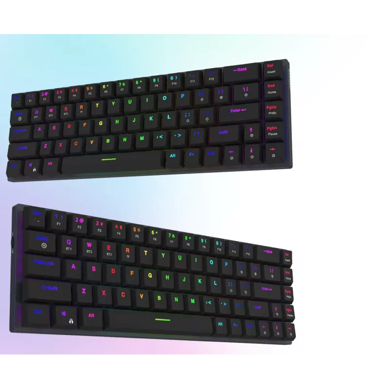 AQIRYS Agena 65% Low-Profile bezdrôtová mechanická klávesnica, Gateron Red spínače, čierna