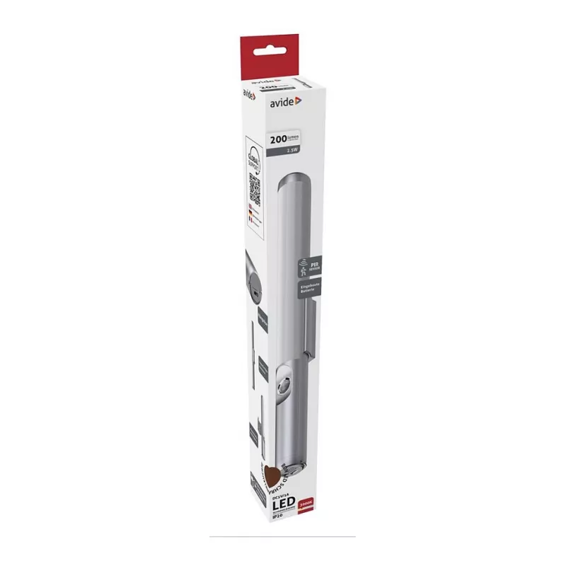 Avide LED osvetlenie pod skrinku s batériou 2,5W pohybový senzor 3000K