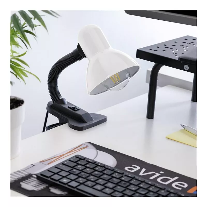 Avide Basic Clipbar Max 60W stolová lampa s klipom čierna