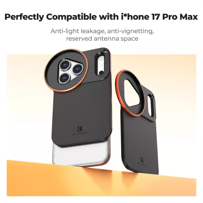 KF Protective Photography Case s 58 mm držiakom objektívu pre Apple iPhone 17 Pro Max - čierne