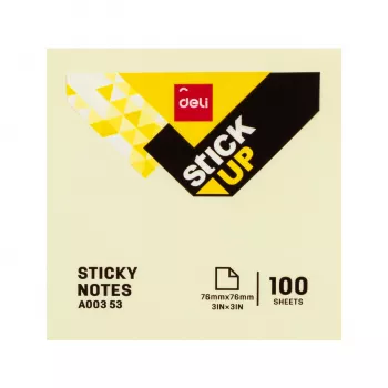 Deli Stick Up samolepiace lístočky 100 listov žlté 76x76 mm