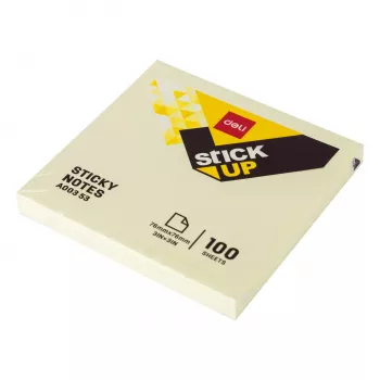 Deli Stick Up samolepiace lístočky 100 listov žlté 76x76 mm