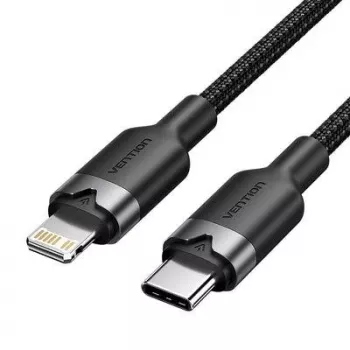 VENTION LALBH USB-C na Lightning kábel 2 m čierny MFi certifikovaný rýchle nabíjanie