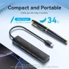 VENTION USB-C na USB 3.2 Gen 2 hub s 100W PD, 0,15m, čierna