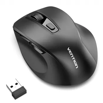 Vention KTMB0 Dual-Mode 2.4GHz + Bluetooth 5.1 bezdrôtová optická myš, 6 tlačidiel, 800-2400 DPI, čierna