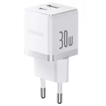 Baseus Palm 30W USB-C USB-A nástenná nabíjačka biela EU konektor