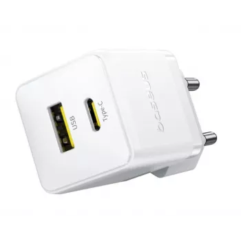 Baseus Palm 30W USB-C USB-A nástenná nabíjačka biela EU konektor