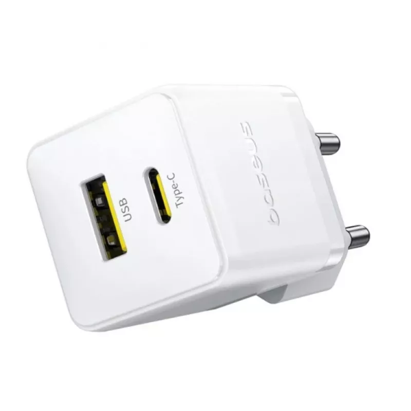 Baseus Palm 30W USB-C USB-A nástenná nabíjačka biela EU konektor