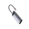 Baseus Metal Gleam 7-in-1 USB-C hub HDMI 4K 60Hz 3x USB 3.0 USB-C PD SD microSD sivý