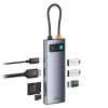 Baseus Metal Gleam 7-in-1 USB-C hub HDMI 4K 60Hz 3x USB 3.0 USB-C PD SD microSD sivý