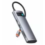 Baseus Metal Gleam 7-in-1 USB-C hub HDMI 4K 60Hz 3x USB 3.0 USB-C PD SD microSD sivý