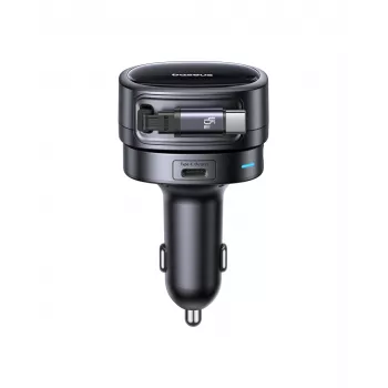 Baseus PrimeTrip VR1 60W auto nabíjačka s výsuvným USB-C káblom - čierna