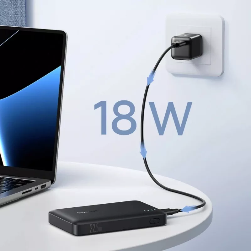 Baseus EnerFill FP21 10000 mAh 22.5W USB-A USB-C power banka čierna