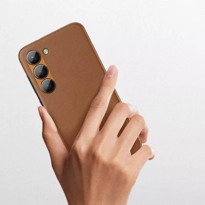 Dux Ducis Grit puzdro pre Samsung Galaxy S23+ - elegantné puzdro z umelej kože hnedé