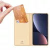 Dux Ducis Skin Pro Flip Case pre Xiaomi 13, peňaženka s priehradkou na karty a stojanom, zlatá