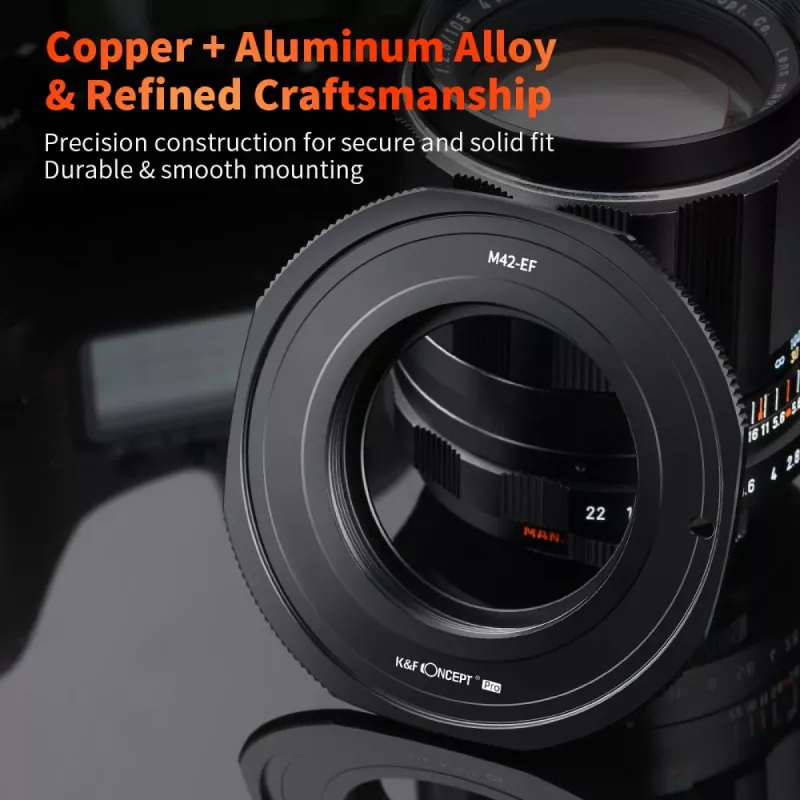 K&F Concept PRO adaptér na objektív Canon EOS EF/EF-S na M42 teleso fotoaparátu - čierny
