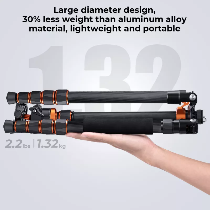 K&F Concept karbónový statív 172cm 10kg s monopodom D255C4+BH-28L KF09.093V2