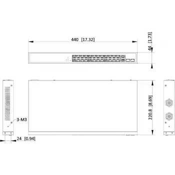 Hikvision DS-3E1528P-EI 24-portový gigabitový PoE+ managed switch