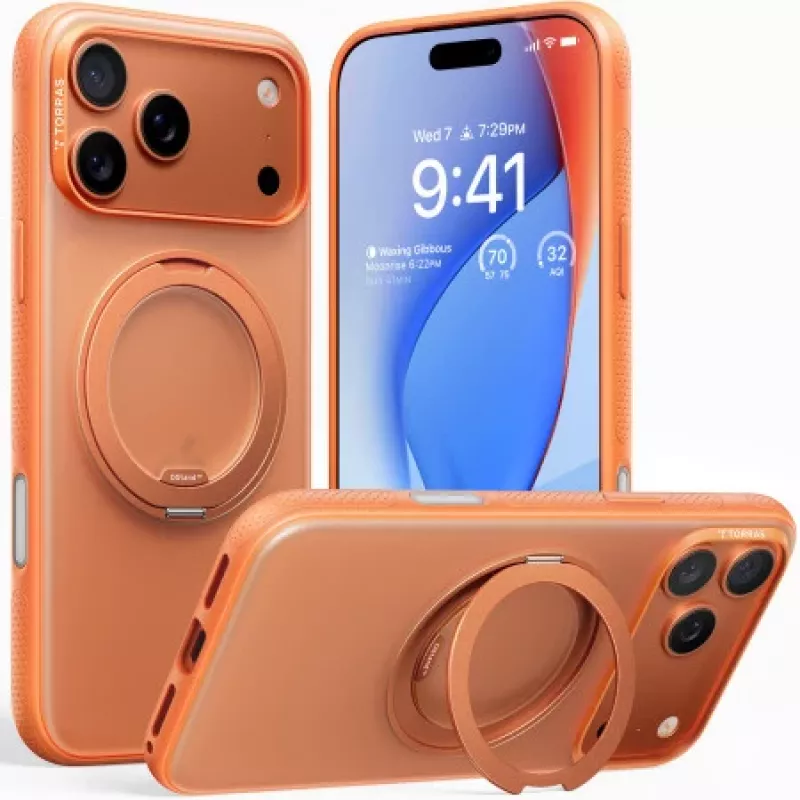 TORRAS Ostand R Fitness puzdro pre iPhone 17 Pro Max s MagSafe (Energy Orange)