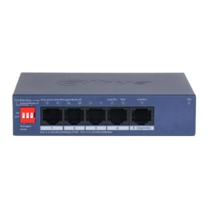DAHUA CS4005-4GT-36 Managed L2 Gigabit Ethernet switch so 4-port PoE+ 36W, montáž na stôl/stenu