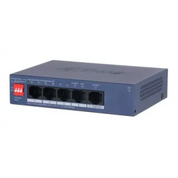 DAHUA CS4005-4GT-36 Managed L2 Gigabit Ethernet switch so 4-port PoE+ 36W, montáž na stôl/stenu