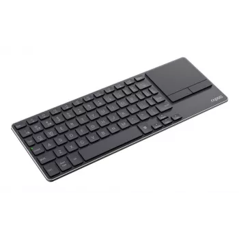 Rapoo E2810M bezdrôtová ultra-slim multimediálna klávesnica s touchpadom, QWERTZ, čierna