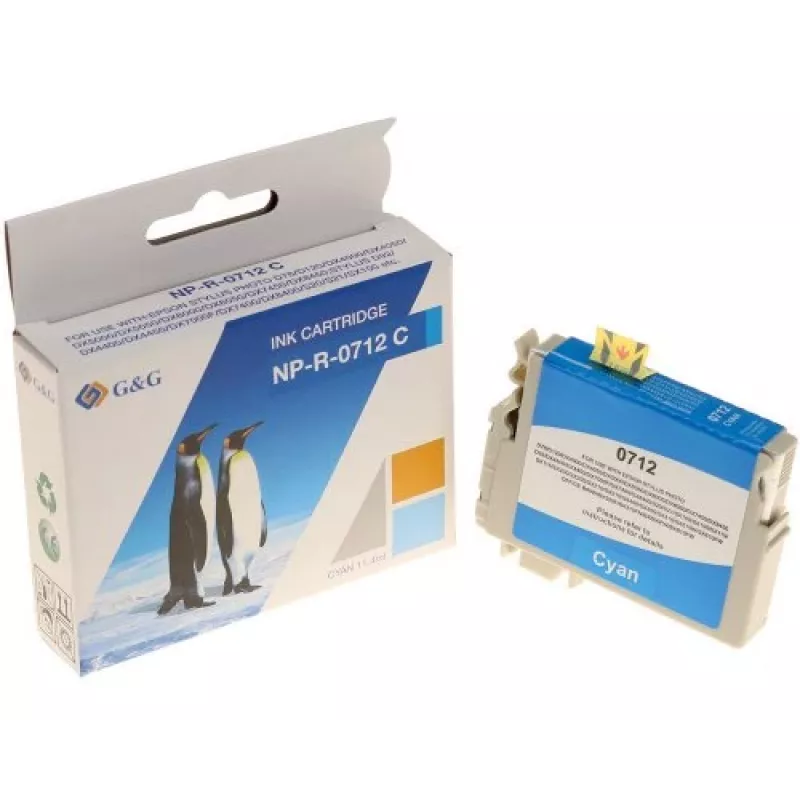 G&G Ninestar kompatibilná atramentová kazeta pre Epson T0712/C13T07124012 cyan
