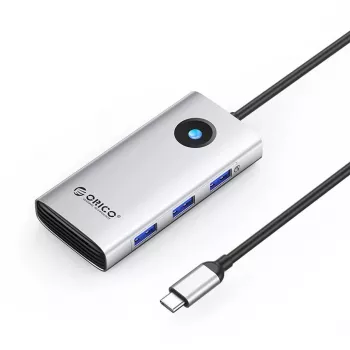 ORICO PW11 USB-C dokovacia stanica 6-in-1, 3x USB-A 3.0, 1x USB-C 3.0, 1x USB-C PD 100W, 1x HDMI 4K 30Hz - strieborná