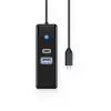 ORICO PWCUR-C3 3-portový USB-C hub s USB-A 3.0, USB-C 3.0 a Gigabit Ethernet - čierny