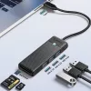 ORICO PAPW3AT-U3 4-portový USB 3.0 hub s SD/MicroSD čítačkou kariet, 1,8 m kábel, čierny