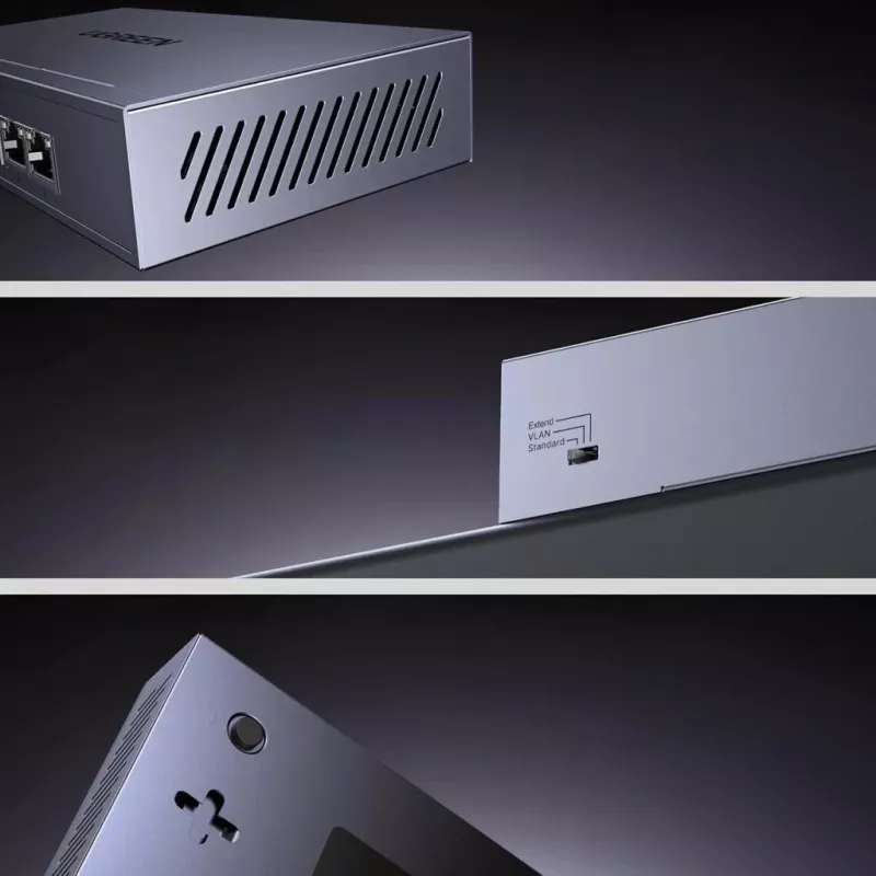 Ugreen 6-portový Gigabit Ethernet switch s PoE+ - sivá