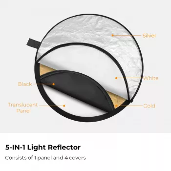 K&F Concept 5-in-1 okrúhly reflektor 110cm s difúzorom a taškou - KF18.0003