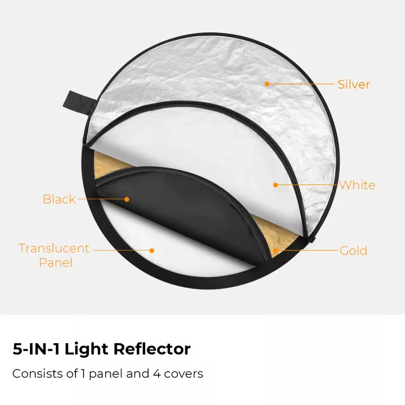 K&F Concept 5-in-1 okrúhly reflektor 110cm s difúzorom a taškou - KF18.0003