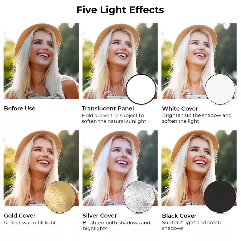 K&F Concept 5-in-1 okrúhly reflektor 110cm s difúzorom a taškou - KF18.0003