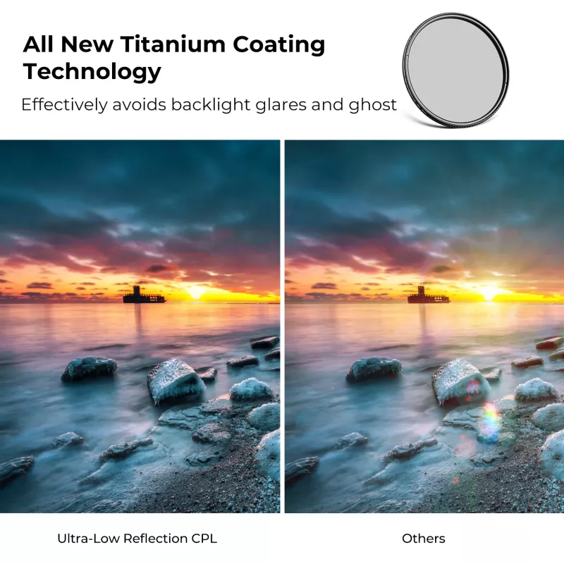 K&F Concept Nano-X Ultra-Low Reflection Circular Polarizer Filter 55mm