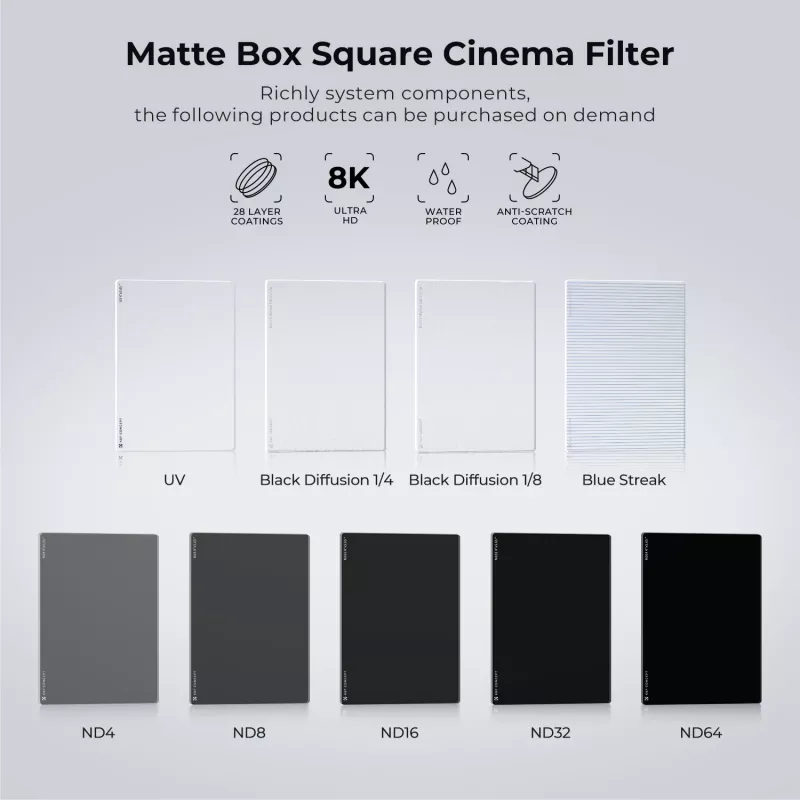 K&F Concept Black Diffusion 1/8 filter 4x5.65 inch pre Matte Box