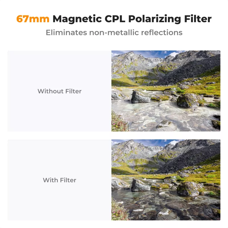 K&F Concept 67 mm Cirkulárny polarizačný filter CPL HMC pre smartfón