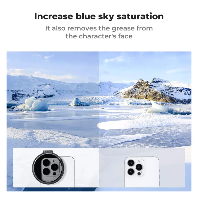 K&F Concept 67 mm Cirkulárny polarizačný filter CPL HMC pre smartfón