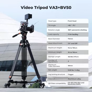K&F Concept Profesionálny videostativ s fluidnou hlavou 192 cm KF09.147