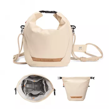 K&F Concept crossbody sling taška 5L béžová pre kameru a smartfón
